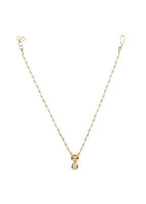 White Gold Tone Kundan Necklace - Indian Silk House Agencies