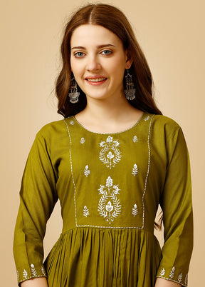 Mehendi Readymade Viscose Top - Indian Silk House Agencies