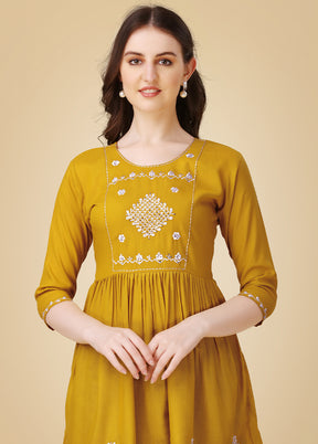 Mustard Readymade Viscose Top - Indian Silk House Agencies