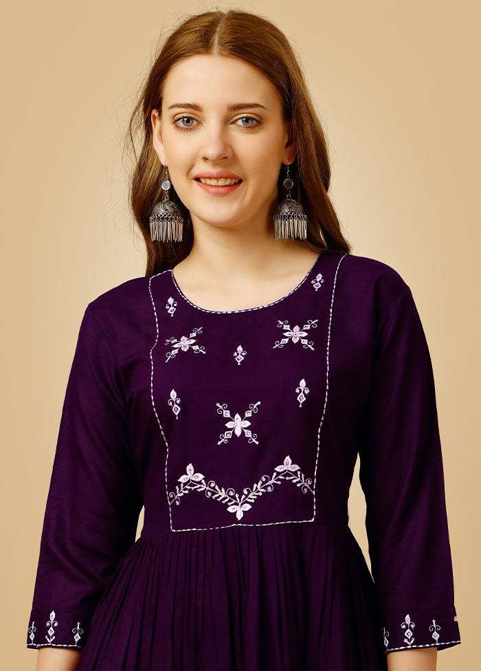 Purple Readymade Viscose Top - Indian Silk House Agencies