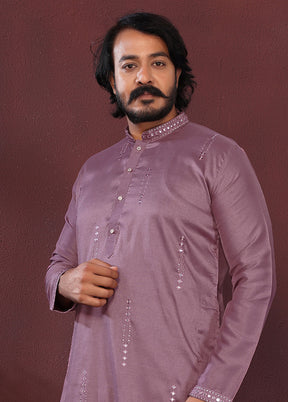 Purple Silk Kurta & Pajama Set
