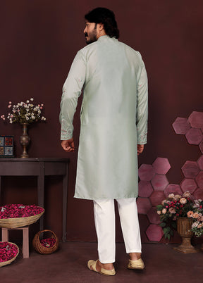 Grey Silk Kurta & Pajama Set