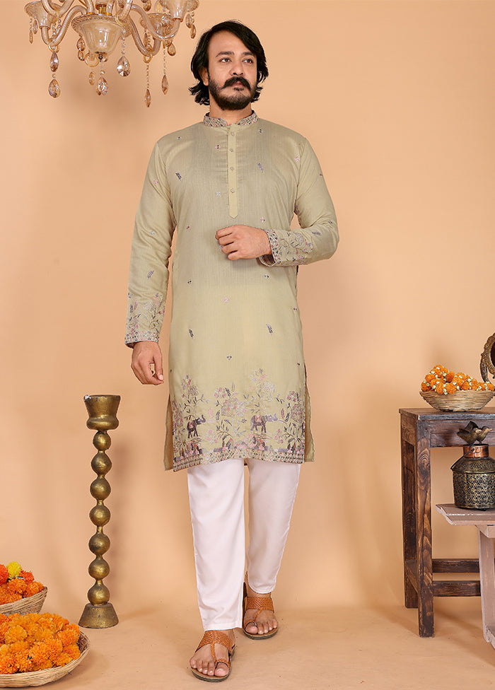 Green Cotton Kurta & Pajama Set