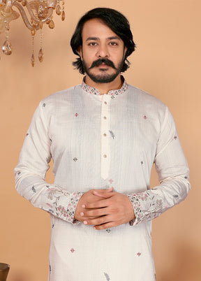 White Cotton Kurta & Pajama Set