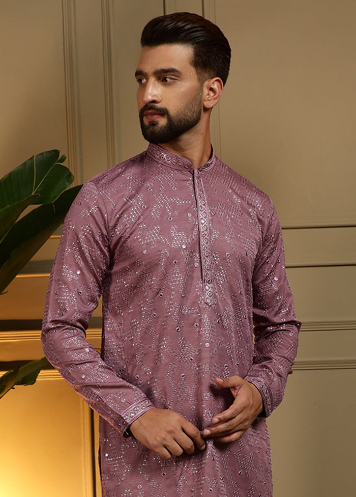 Roshni Jodi – Maroon Printed Silk Saree & Wine Cotton Kurta Set