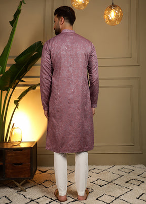 Wine Cotton Kurta & Pajama Set