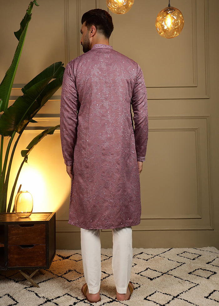 Wine Cotton Kurta & Pajama Set