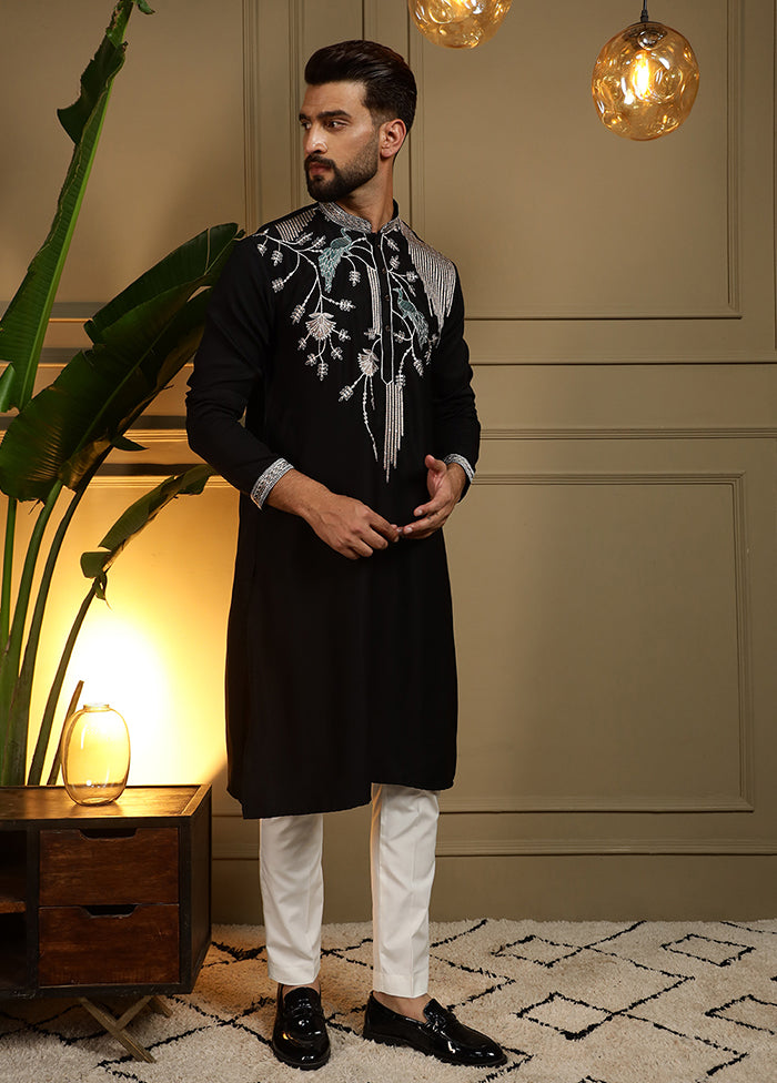 Anaar Jodi – Black Organza Saree & Black Silk Kurta Set