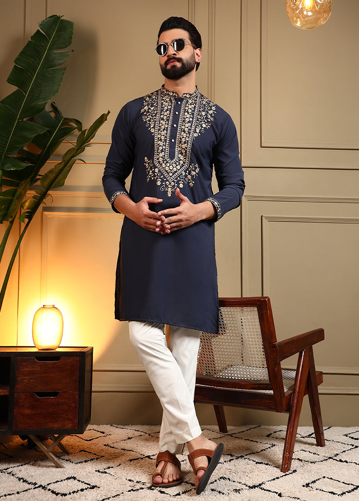 Blue Silk Kurta & Pajama Set