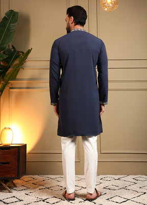 Blue Silk Kurta & Pajama Set