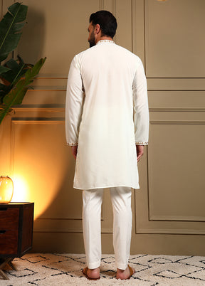White Silk Kurta & Pajama Set