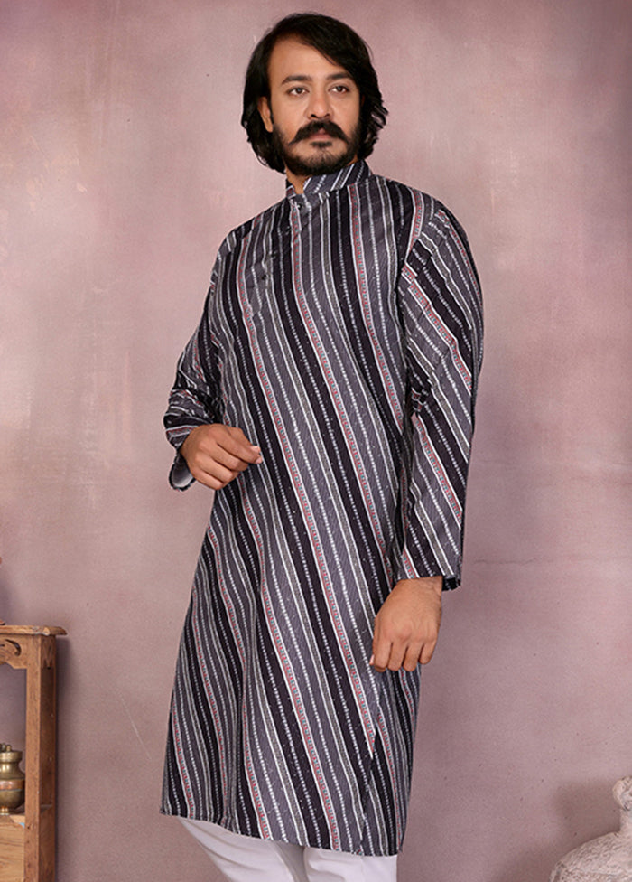 Black Cotton Kurta & Pajama Set