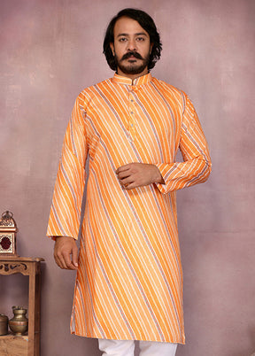Orange Cotton Kurta & Pajama Set