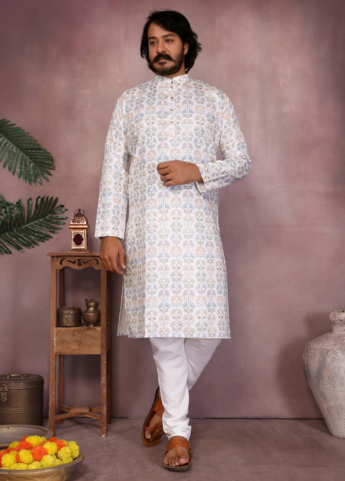 White Cotton Kurta & Pajama Set