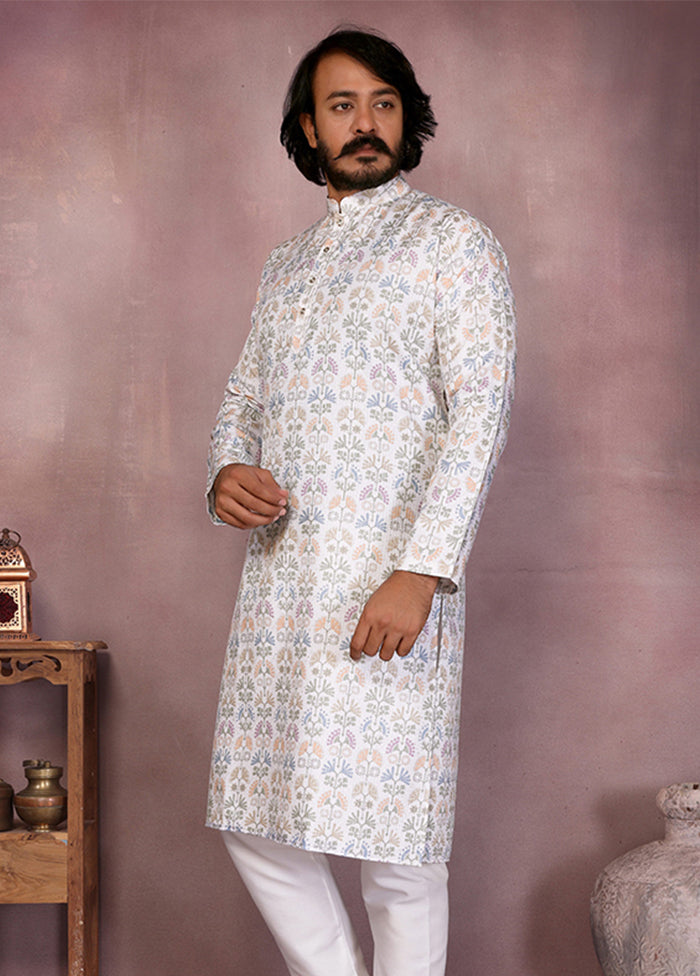 White Cotton Kurta & Pajama Set