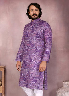 Purple Cotton Kurta & Pajama Set