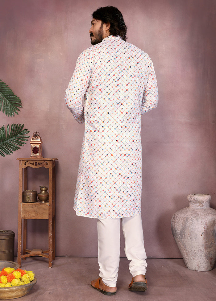 White Cotton Kurta & Pajama Set