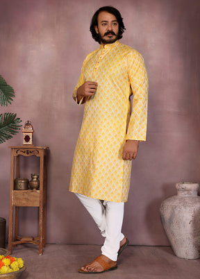 Yellow Cotton Kurta & Pajama Set