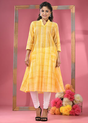 Yellow Readymade Cotton Kurti - Indian Silk House Agencies