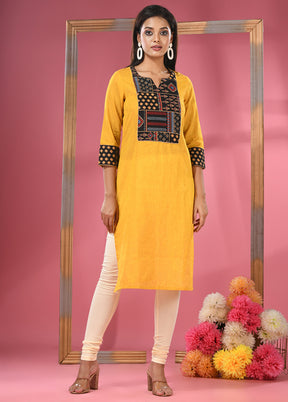 Yellow Readymade Cotton Kurti - Indian Silk House Agencies