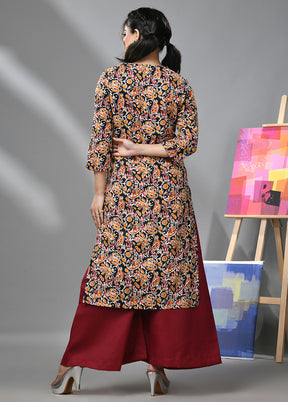 2 Pc Black Readymade Cotton Kurti Set - Indian Silk House Agencies