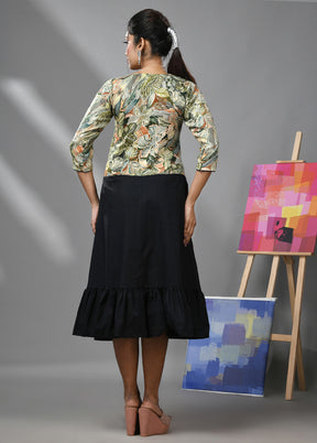Black Readymade Cotton Indian Dress - Indian Silk House Agencies