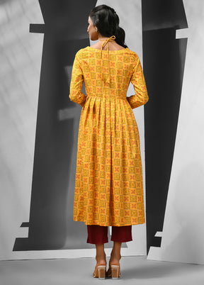 3 Pc Yellow Readymade Cotton Suit Set - Indian Silk House Agencies