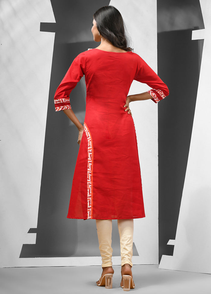 Red Readymade Cotton Kurti - Indian Silk House Agencies