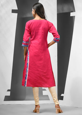 Pink Readymade Cotton Kurti - Indian Silk House Agencies
