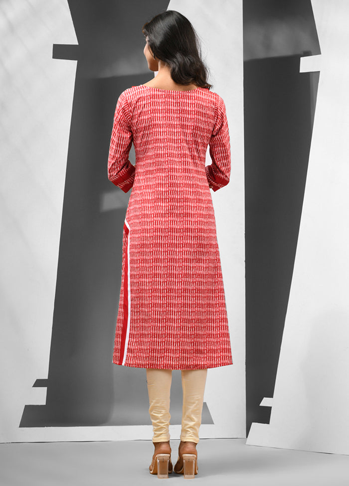 Red Readymade Cotton Kurti - Indian Silk House Agencies
