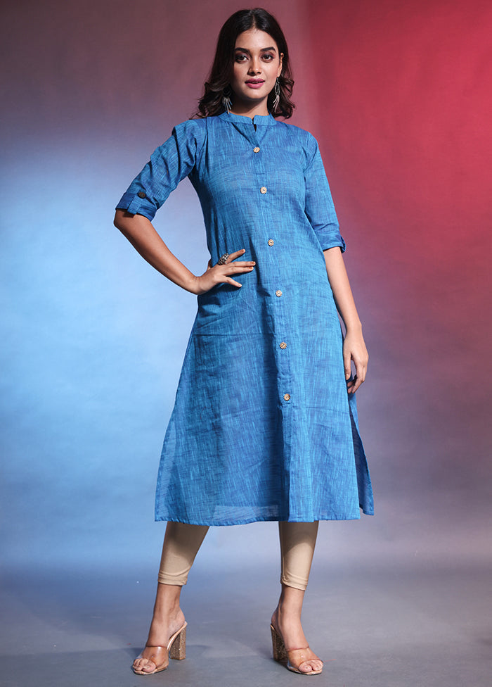 Blue Readymade Cotton Kurti - Indian Silk House Agencies