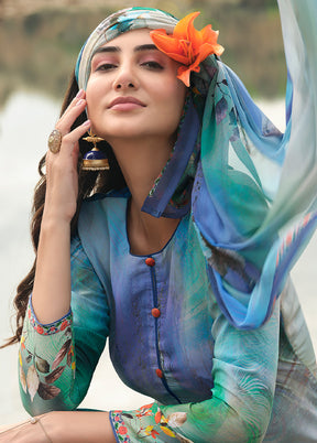 3 Pc Multicolor Digital Unstitched Suit Set With Dupatta VDKSH169223 - Indian Silk House Agencies