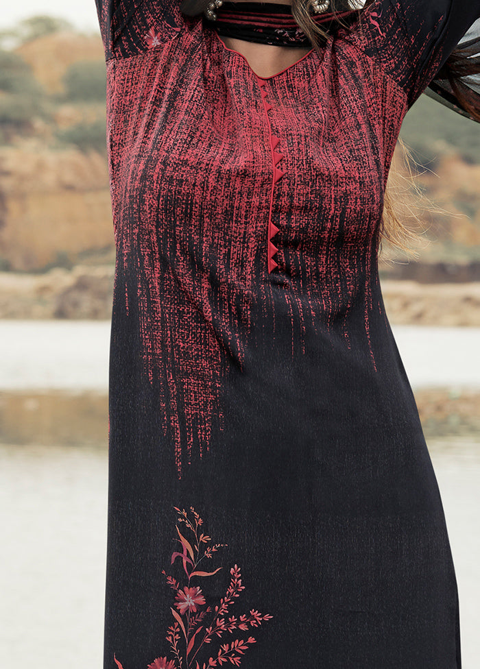 3 Pc Black Digital Unstitched Suit Set With Dupatta VDKSH169226 - Indian Silk House Agencies