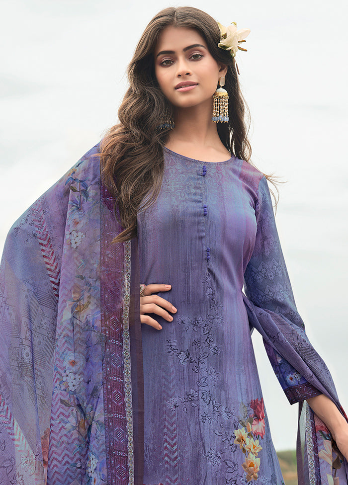 3 Pc Purple Digital Unstitched Suit Set With Dupatta VDKSH169232 - Indian Silk House Agencies