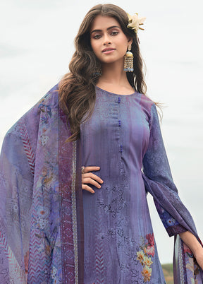 3 Pc Purple Digital Unstitched Suit Set With Dupatta VDKSH169232 - Indian Silk House Agencies