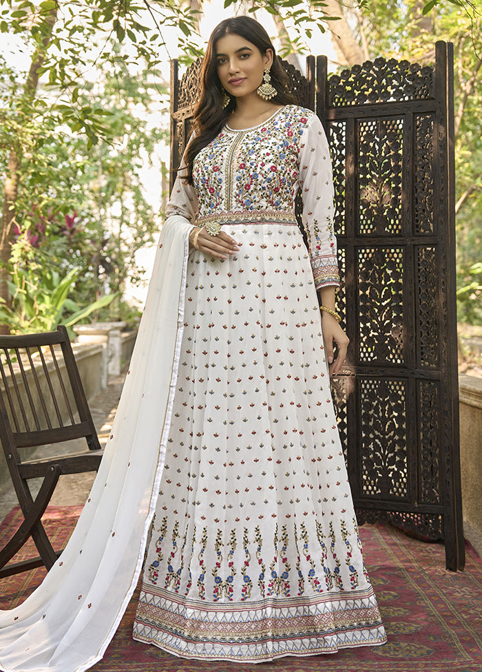 3 Pc Off White Georgette Suit Set With Dupatta VDKSH11503235 - Indian Silk House Agencies