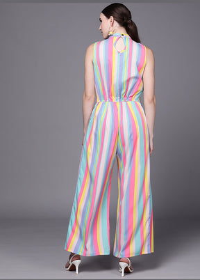 Multicolor Crepe Silk Printed Jumpsuit VDKSH0805067 - Indian Silk House Agencies