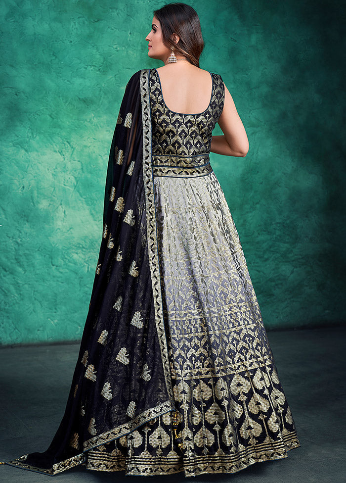 2 Pc Black Readymade Georgette Gown Set VDKSH31052067 - Indian Silk House Agencies