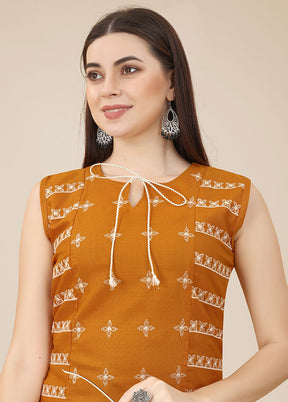 Mustard Readymade Cotton Kurti VDKSH31052058 - Indian Silk House Agencies