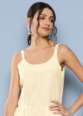 Yellow Silk Printed Jumpsuit Set VDKSH02062080 - Indian Silk House Agencies