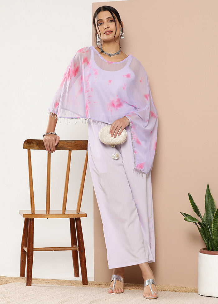 Blue Silk Printed Jumpsuit Set VDKSH02062083 - Indian Silk House Agencies