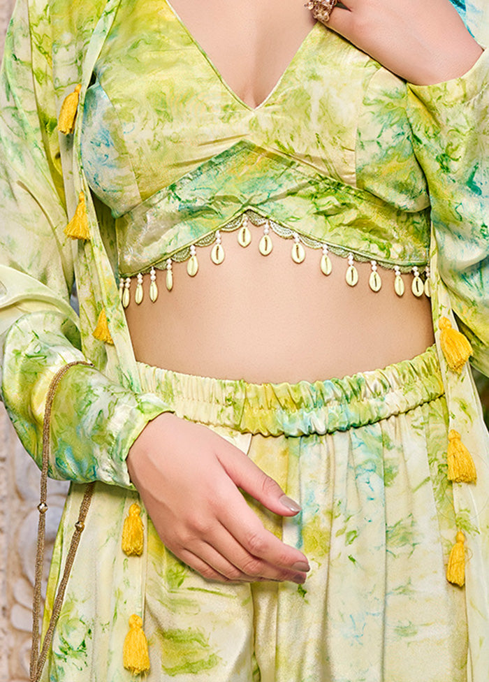 3 Pc Green Readymade Pure Silk Suit Set VDKSH02062122 - Indian Silk House Agencies