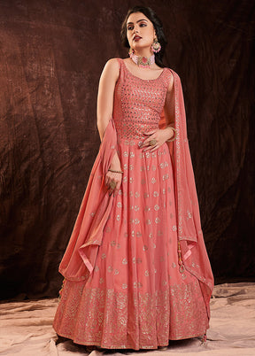 2 Pc Coral Readymade Pure Georgette Gown VDKSH16062085 - Indian Silk House Agencies