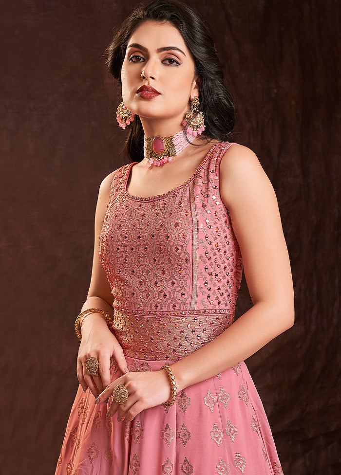 2 Pc Pink Readymade Pure Georgette Gown VDKSH16062086 - Indian Silk House Agencies