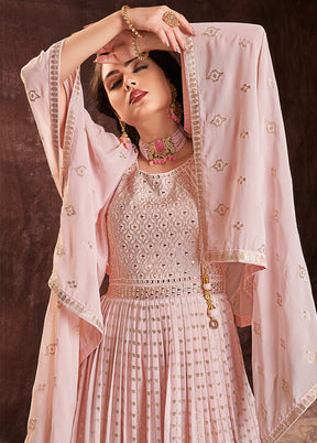 2 Pc Baby Pink Readymade Pure Georgette Gown VDKSH16062087 - Indian Silk House Agencies