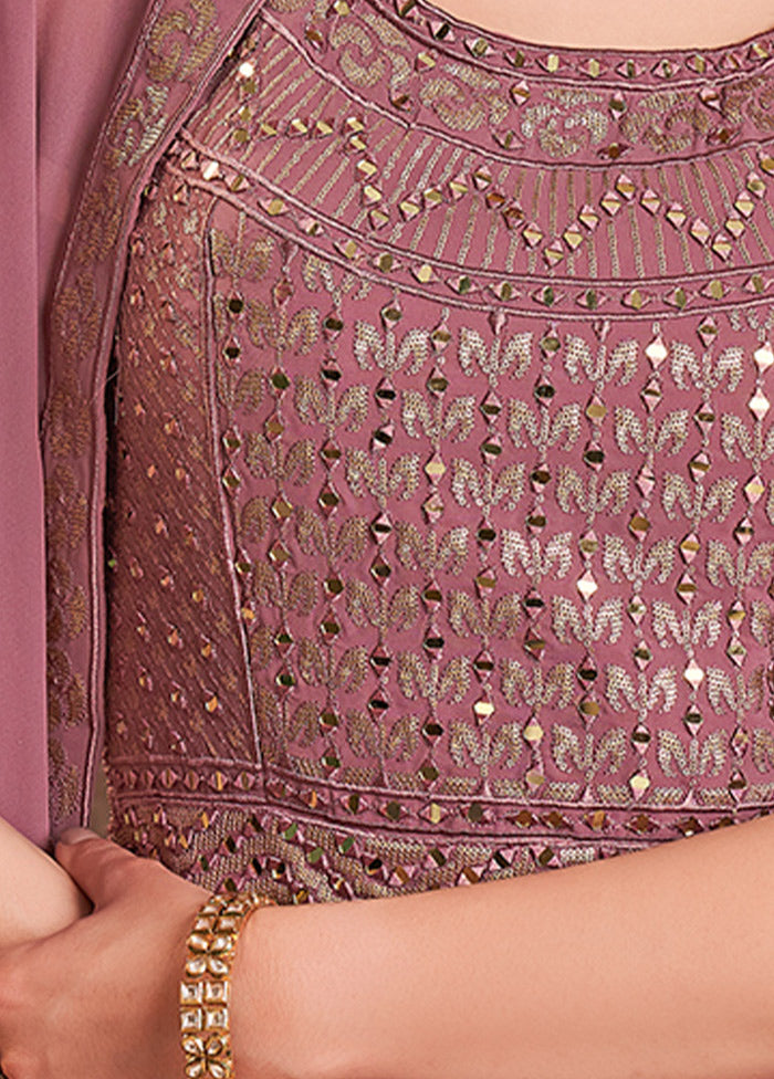 2 Pc Mauve Readymade Pure Georgette Gown VDKSH16062088 - Indian Silk House Agencies