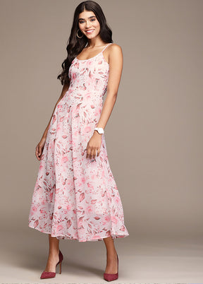 Light Pink Readymade Georgette Indian Dress