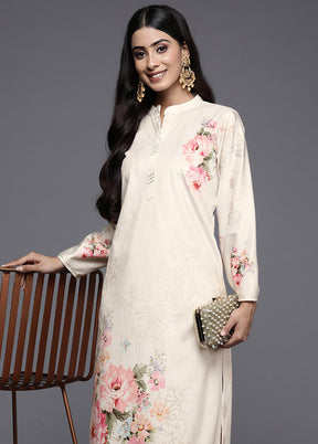 Off White Readymade Velvet Kurti - Indian Silk House Agencies