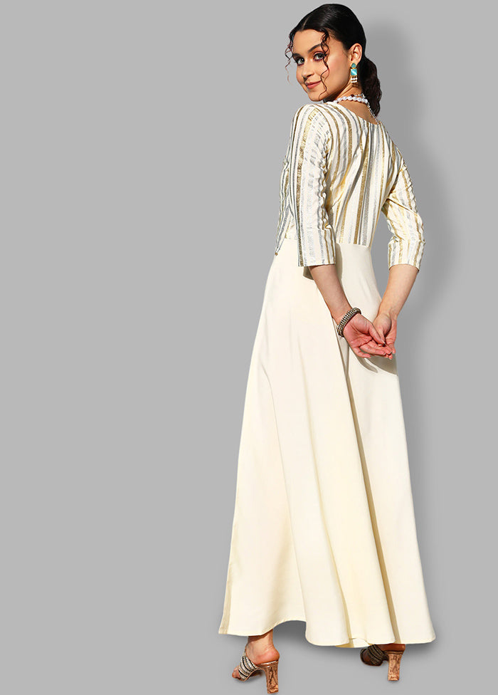 Off White Readymade Silk Kurti - Indian Silk House Agencies