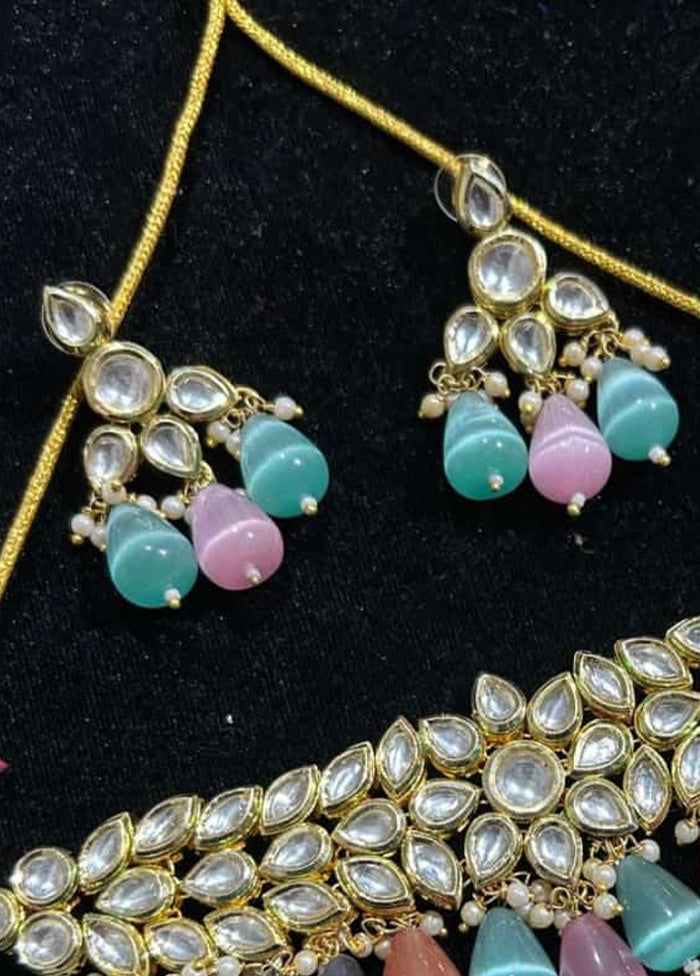 Multicolor Kundan Antique Necklace Set - Indian Silk House Agencies